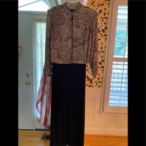 Formal Long Black dress with Beautiful Sequin jacket